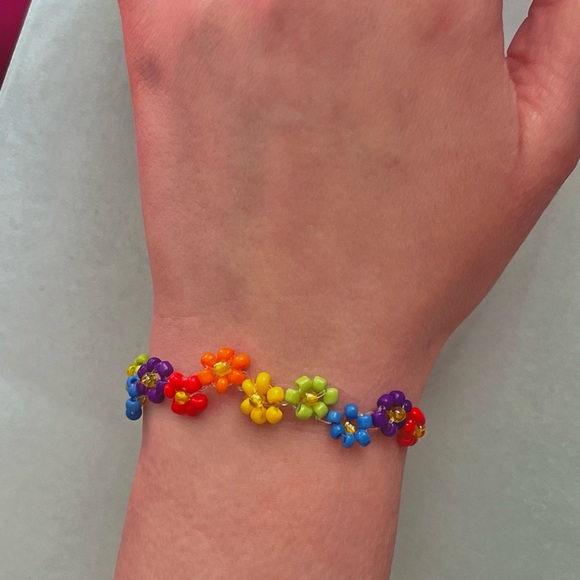 Rainbow Flower Charm Bracelet - Picture 5 of 5